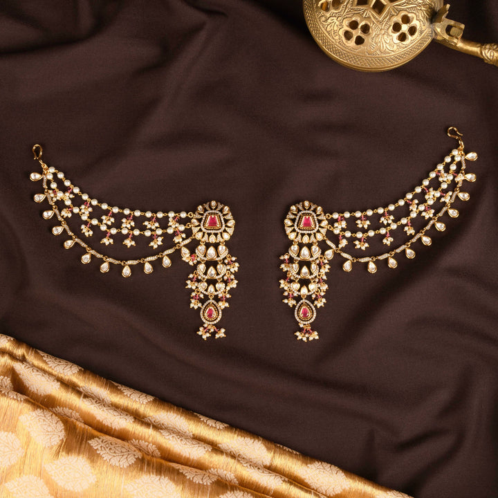 Nargis Polki and Pearl Earrings