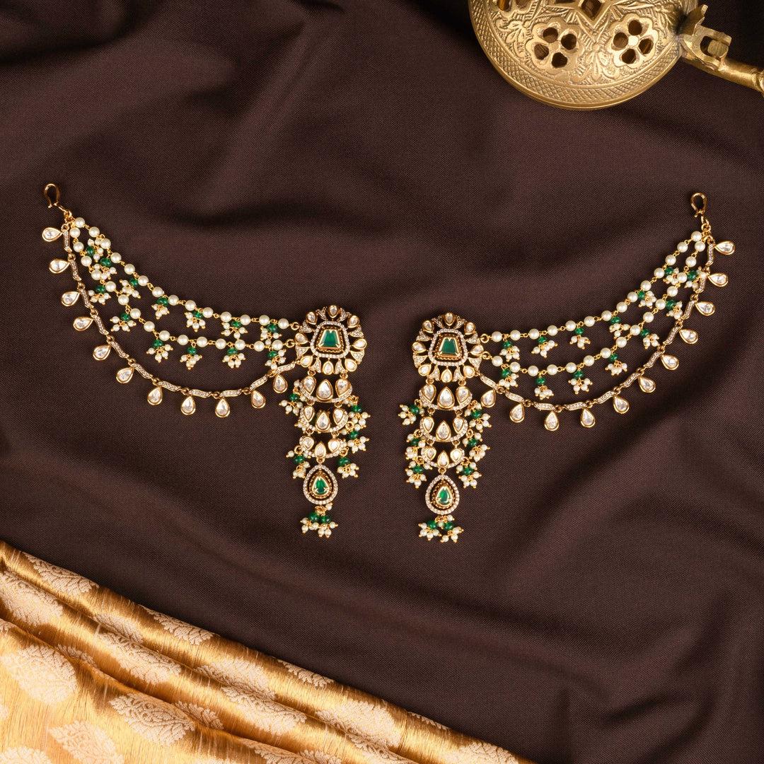 Nargis Polki and Pearl Earrings