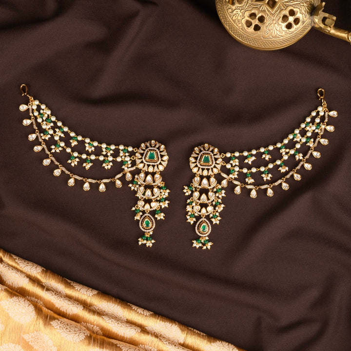 Nargis Polki and Pearl Earrings