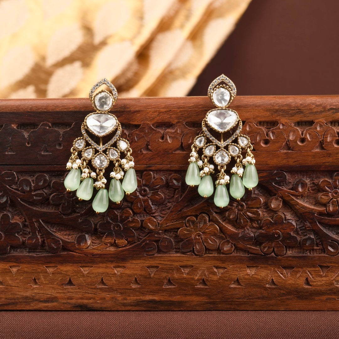 Anira Polki and Pearl Earrings