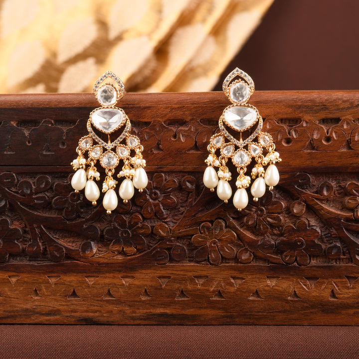 Anira Polki and Pearl Earrings
