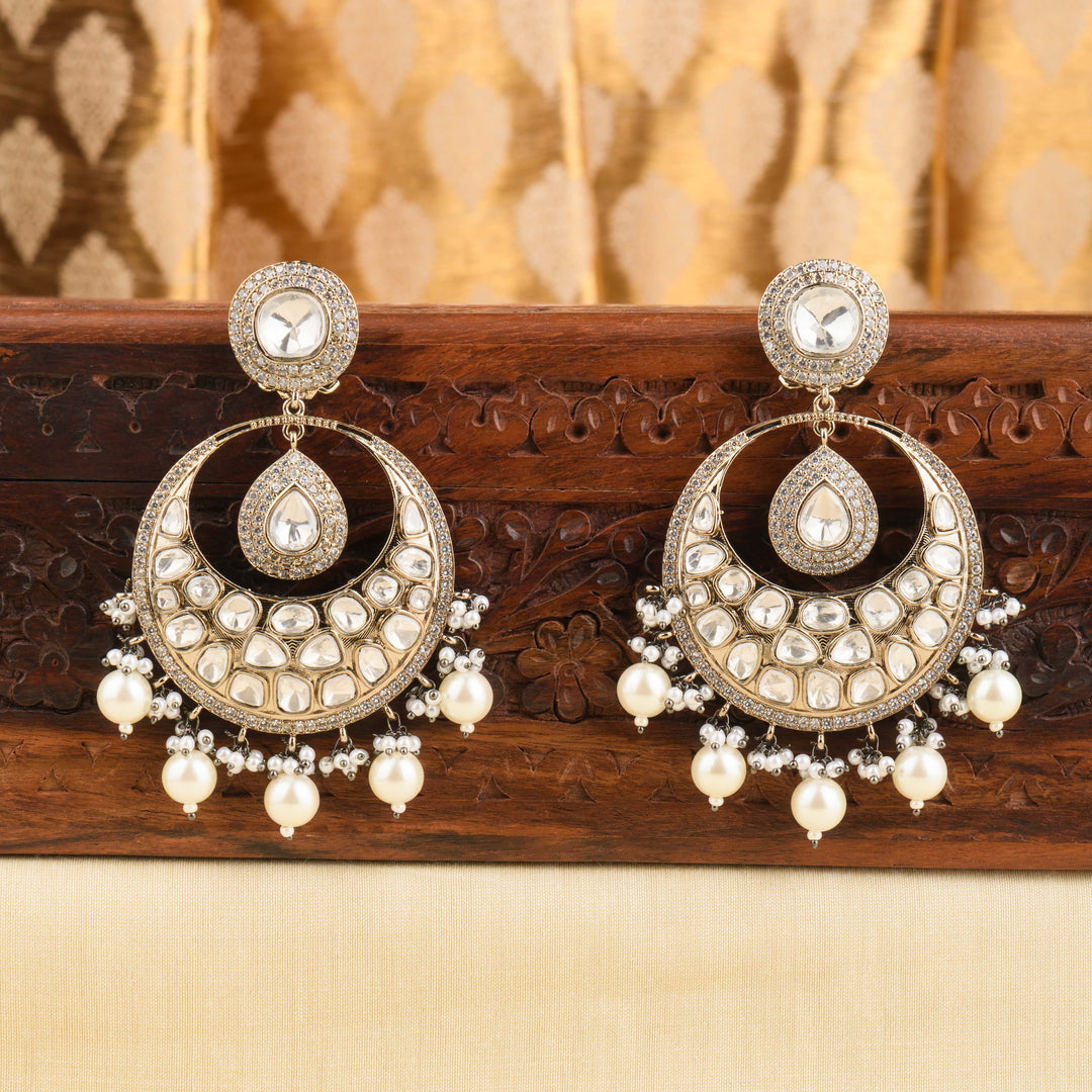 Zariya Polki and Pearl Chandbali