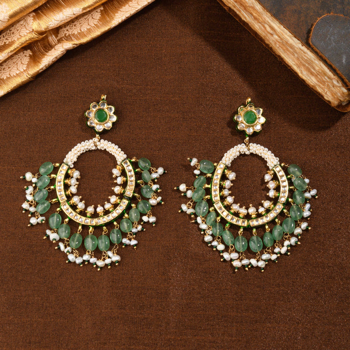 Gulnaar Fluorite and Pearl Chandbali