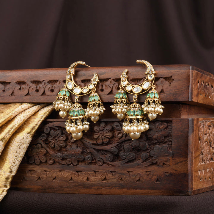 Rishita Polki and Pearl Earrings
