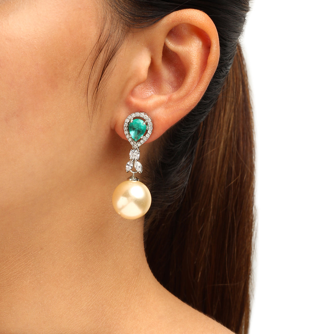 Leya Diamond and Pearl Earrings