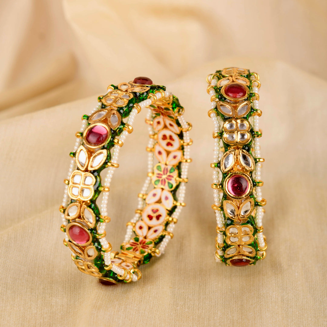 Adriti Ruby and Polki Bangle Pair