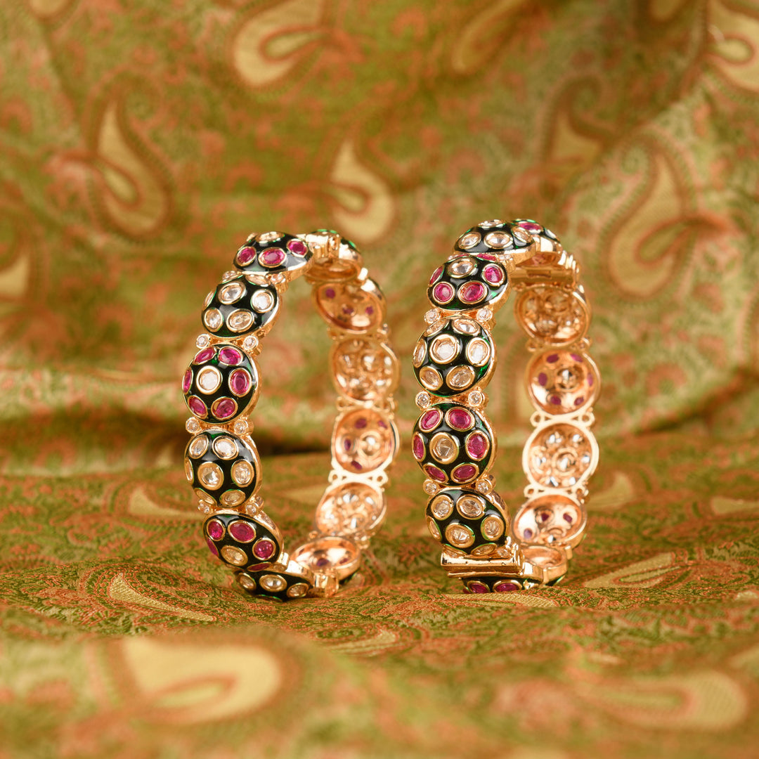 Rimsha Meenakari Polki Bangles Pair