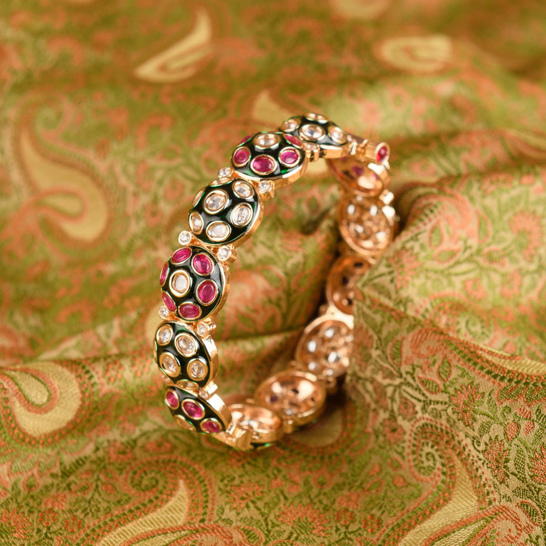 Rimsha Meenakari Polki Bangles Pair