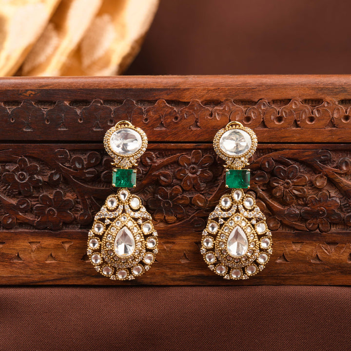 Karishma Emerald Polki Necklace Set