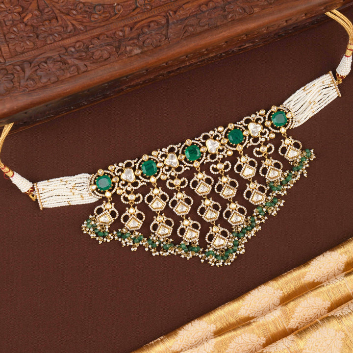 Ishita EmeraldPolki Choker Set