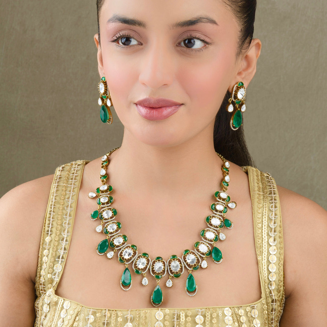 Nysa Emerald Polki Choker Set