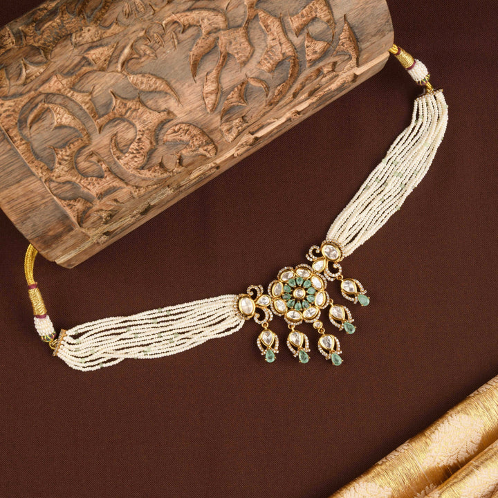 Ivara Polki and Pearl Choker Set