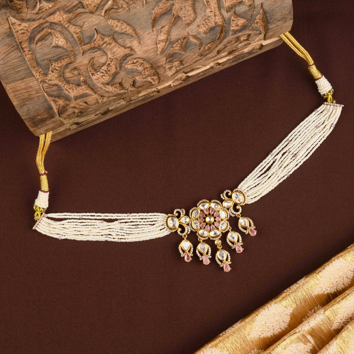 Ivara Polki and Pearl Choker Set