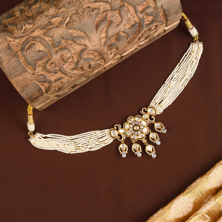 Ivara Polki and Pearl Choker Set