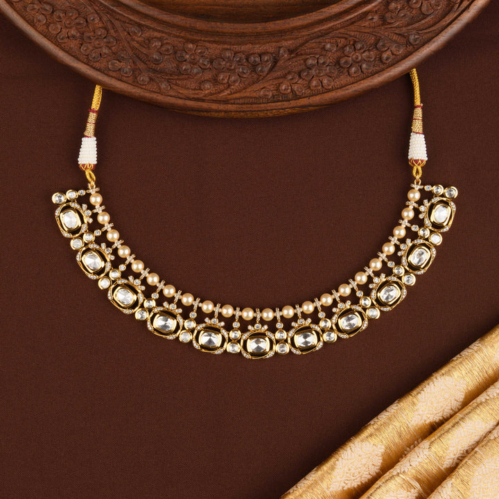 Isharya Polki and Pearl Necklace Set