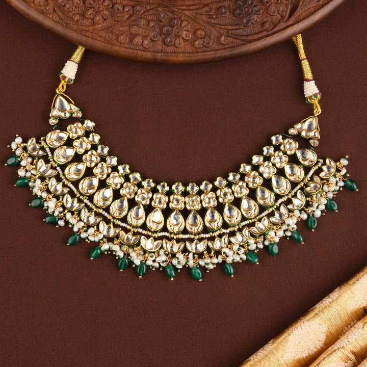 Gulnaar Polki and Emerald Necklace Set