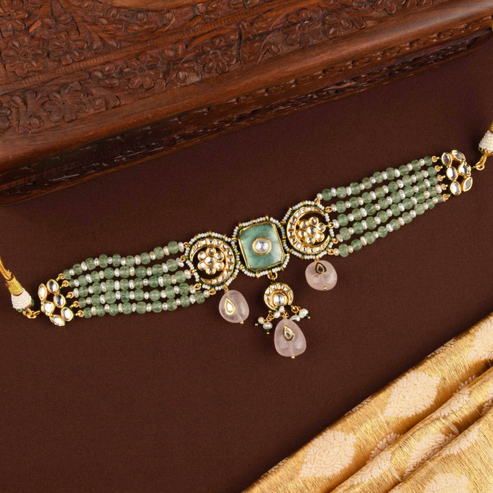 Aaraya Fluorite and Rose Quartz Choker Set