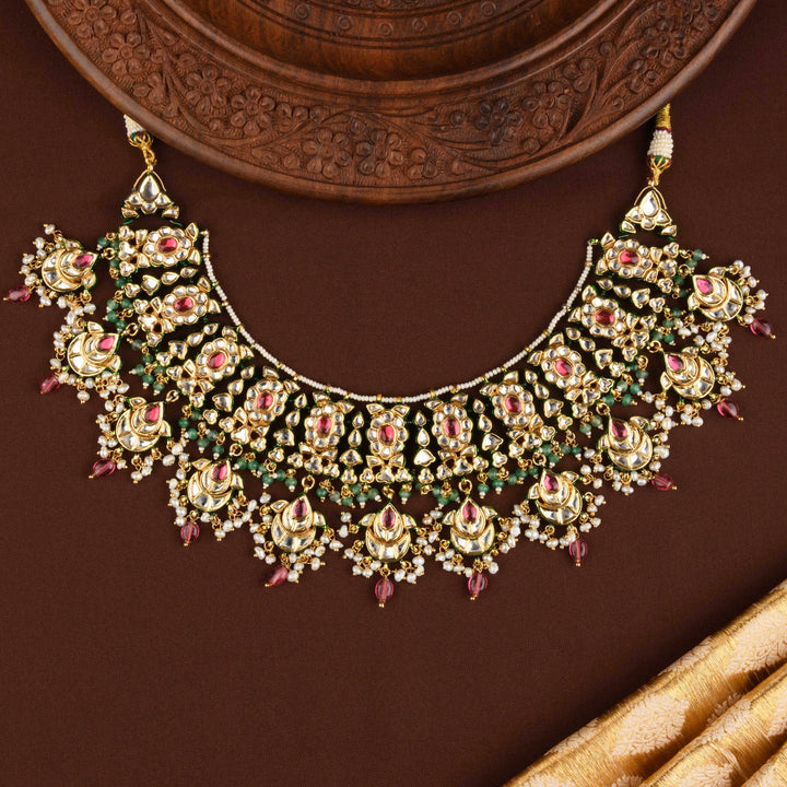 Riwaaz Polki and Ruby Necklace Set