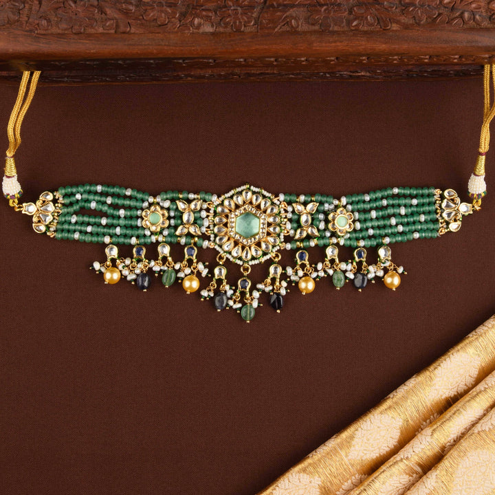 Sunehri Emerald Choker Set