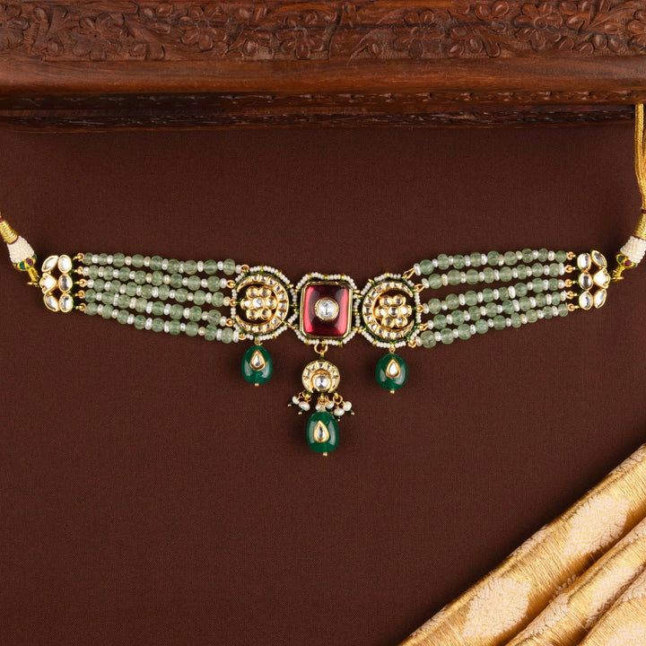 Ruhira Fluorite and Ruby Choker Set