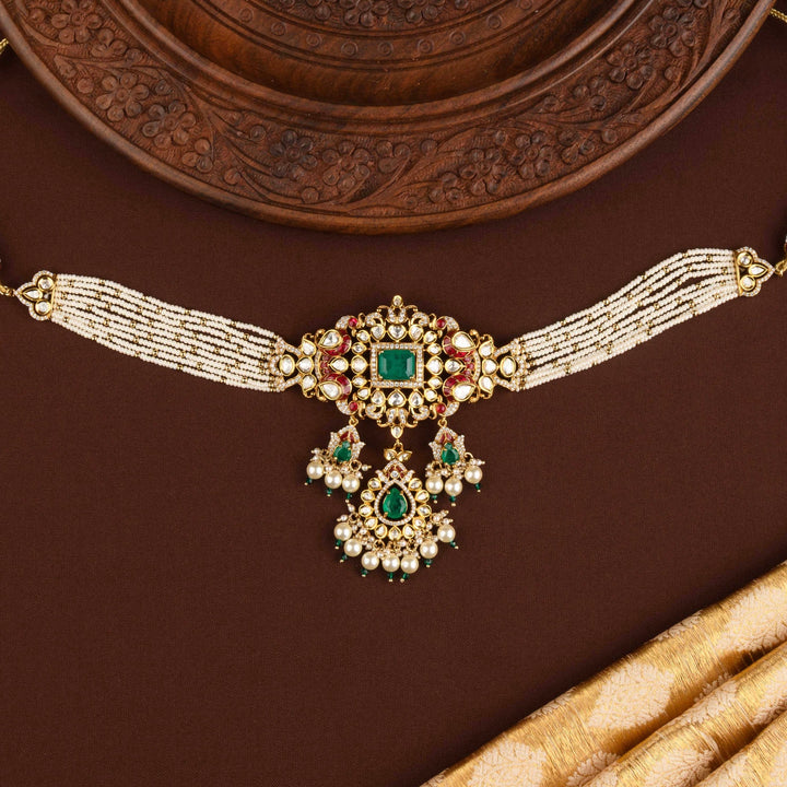 Aleeza Polki and Pearl Choker Set