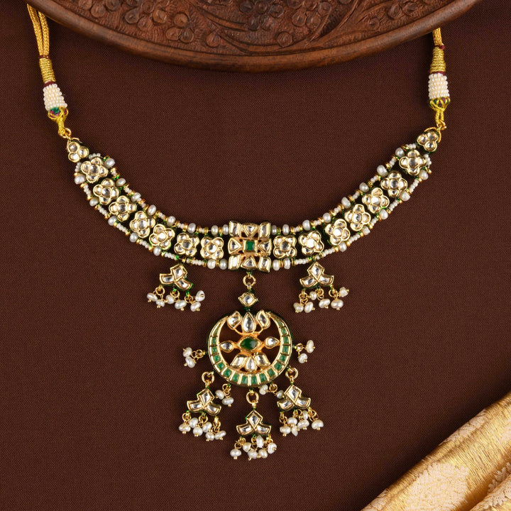 Shaarvi Polki and Pearl Necklace Set