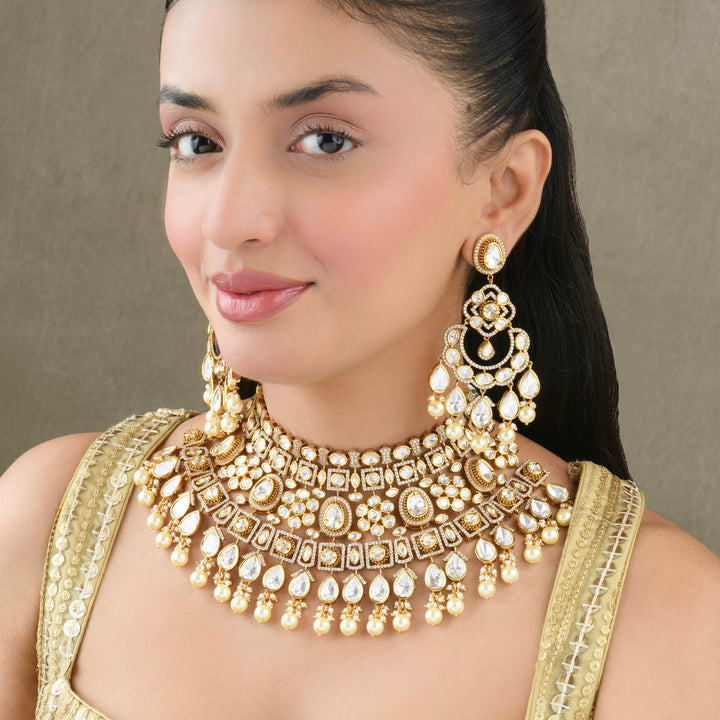 Mairaah Polki and Pearl Necklace Set