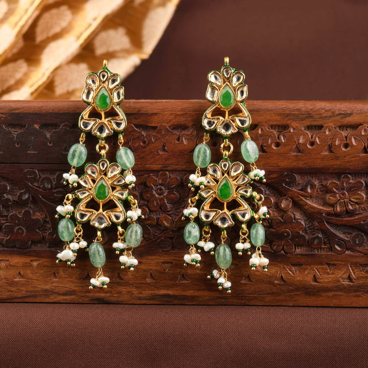 Virasaa Polki and Emerald Necklace Set