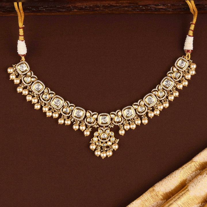 Mihira Polki and Pearl Necklace Set