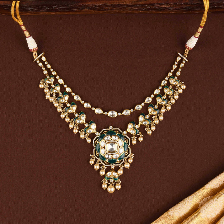 Zareen Polki and Emerald Necklace Set