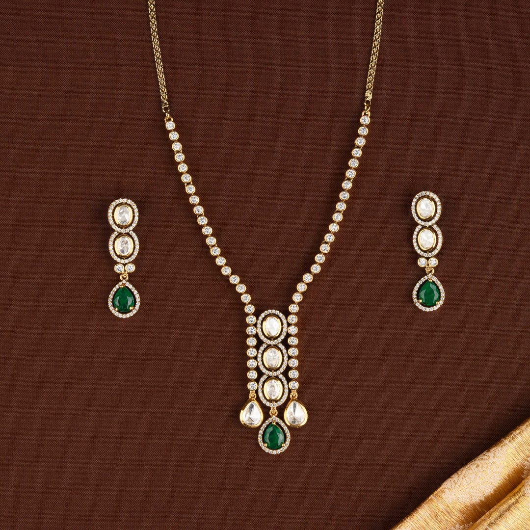 Zaria Polki Necklace Set