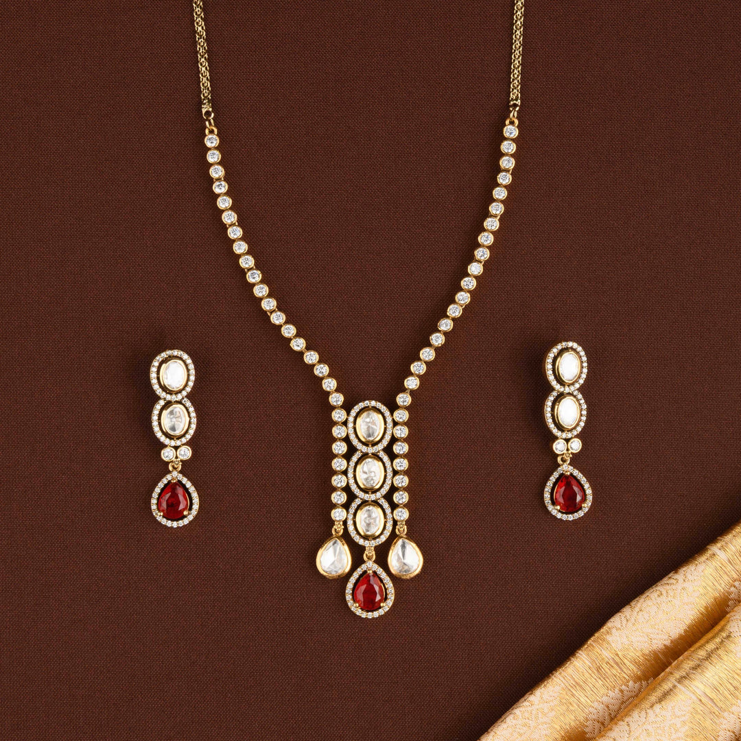 Zaria Polki Necklace Set