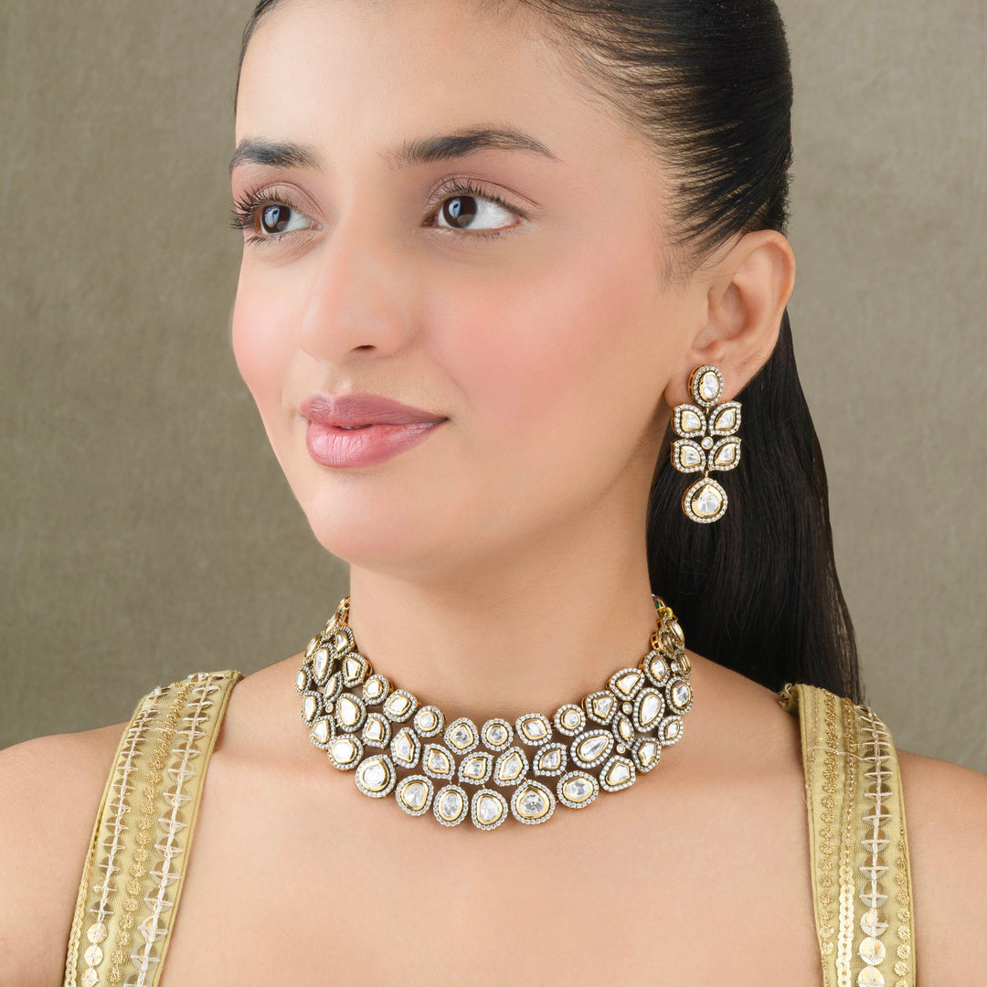 Ariyah Victorian Polki Necklace Set