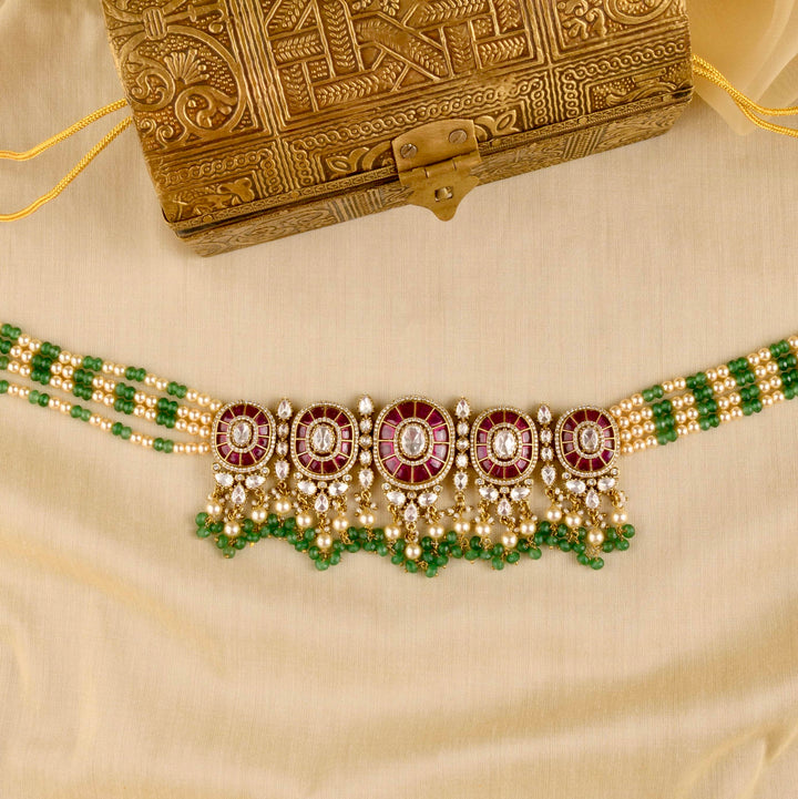Aaliya Polki and Pearl Choker Set