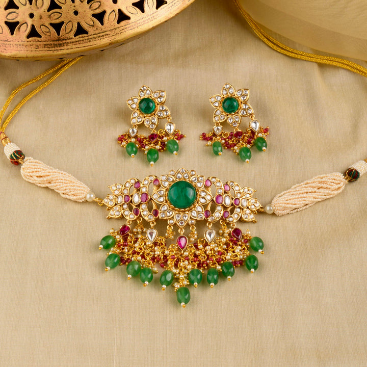 Shaheen Ruby and Emerald Choker Set