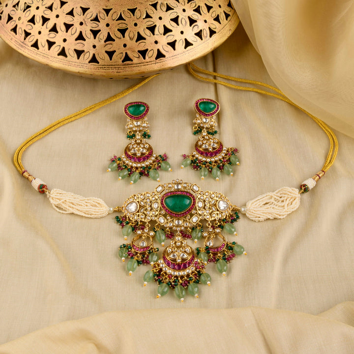 Arisha Ruby and Emerald Choker Set