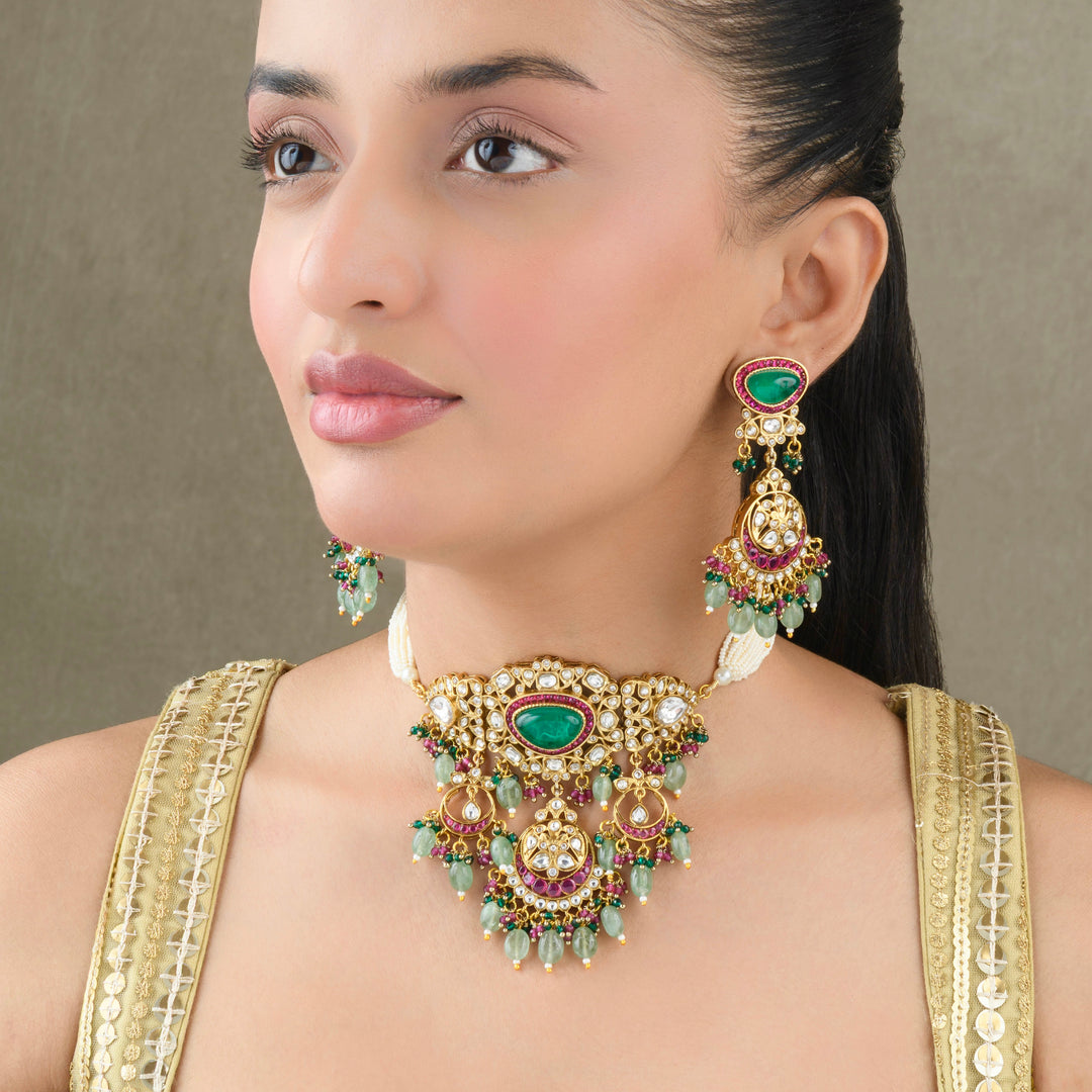 Arisha Ruby and Emerald Choker Set
