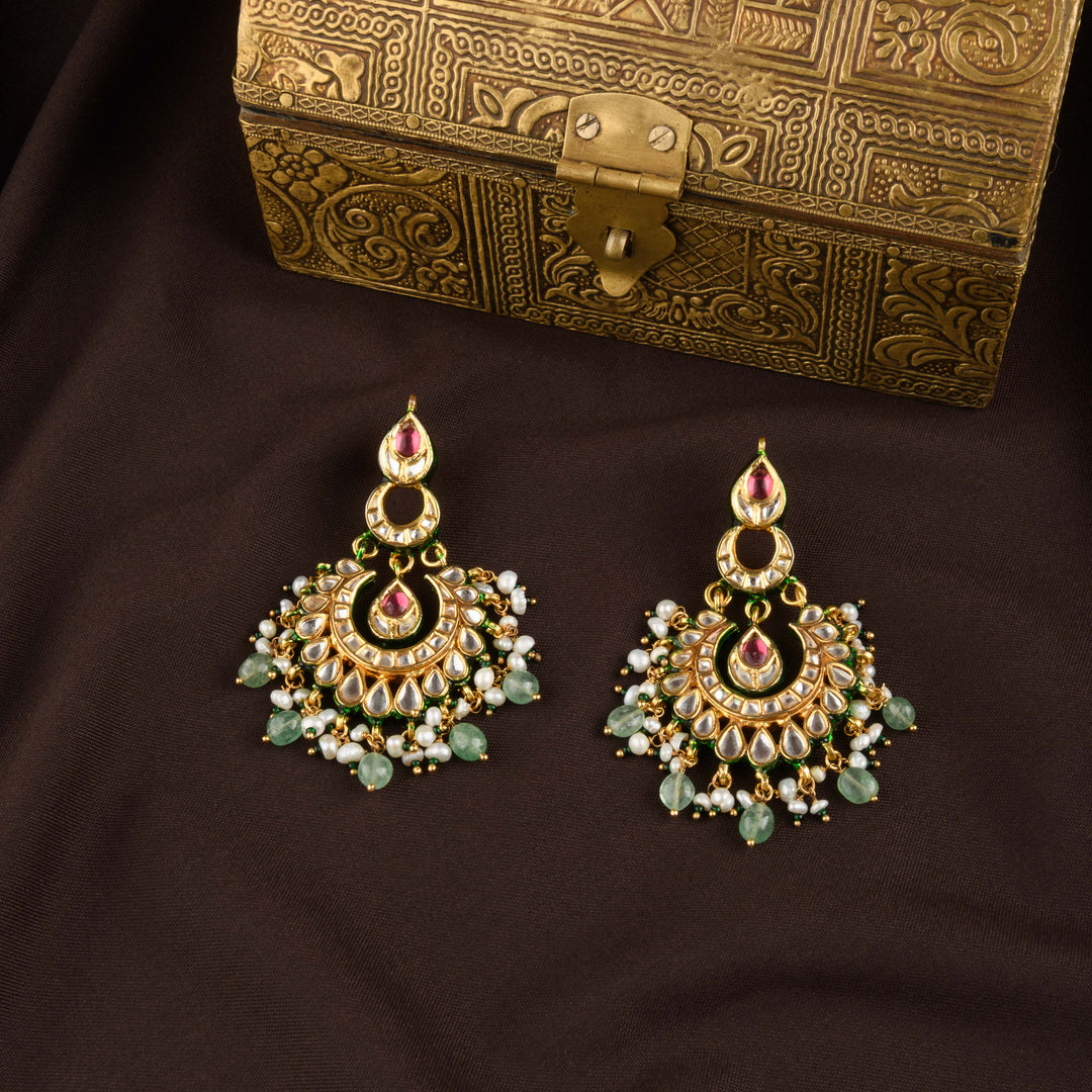 Sultana Polki and Ruby Chandbali