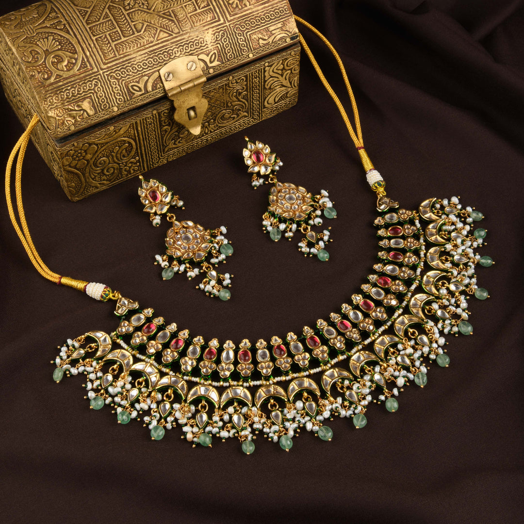 Tara Polki Ruby and Fluorite Necklace Set