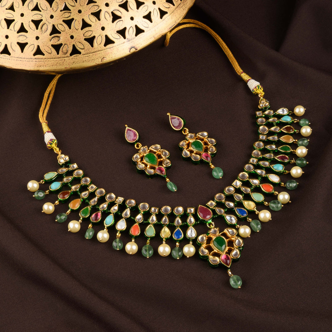 Vihana Navratan Necklace Set