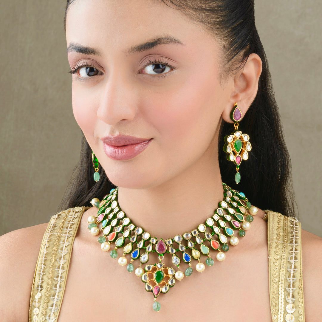 Vihana Navratan Necklace Set