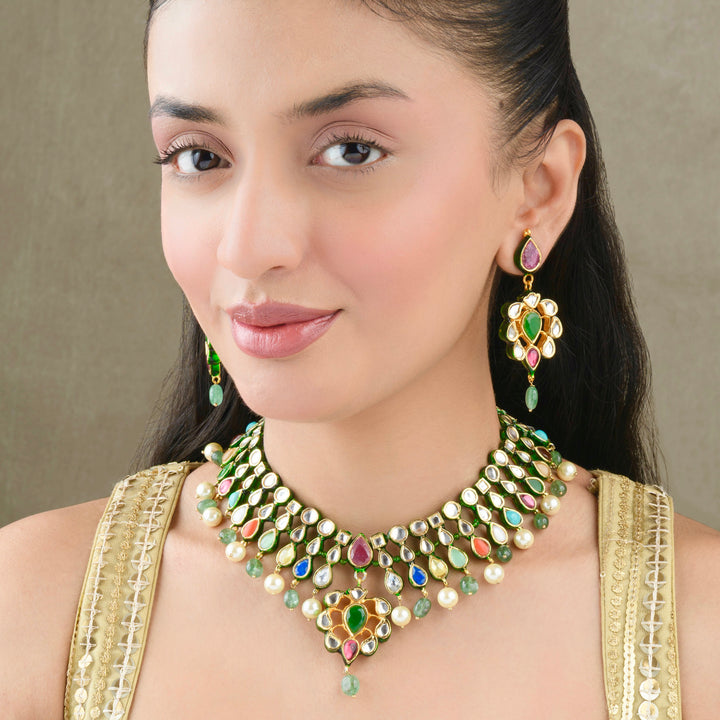 Vihana Navratan Necklace Set