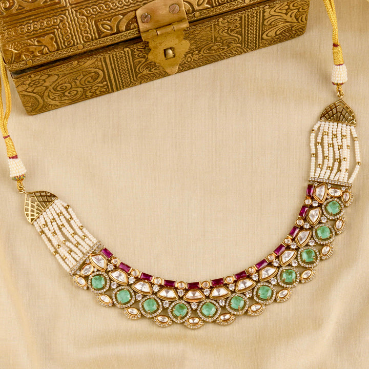 Orin Polki and Pearl Necklace Set