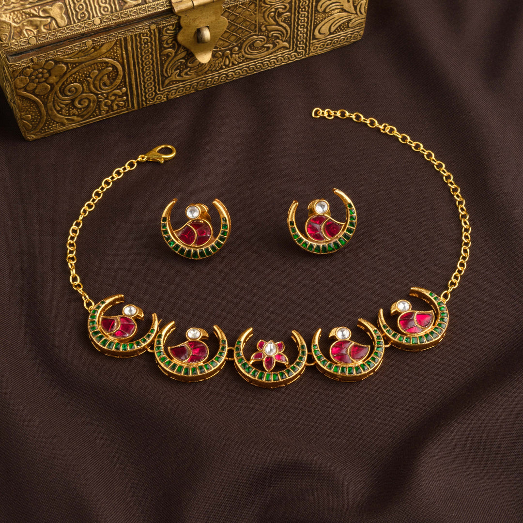 Ameesha Ruby and Emerald Choker Set