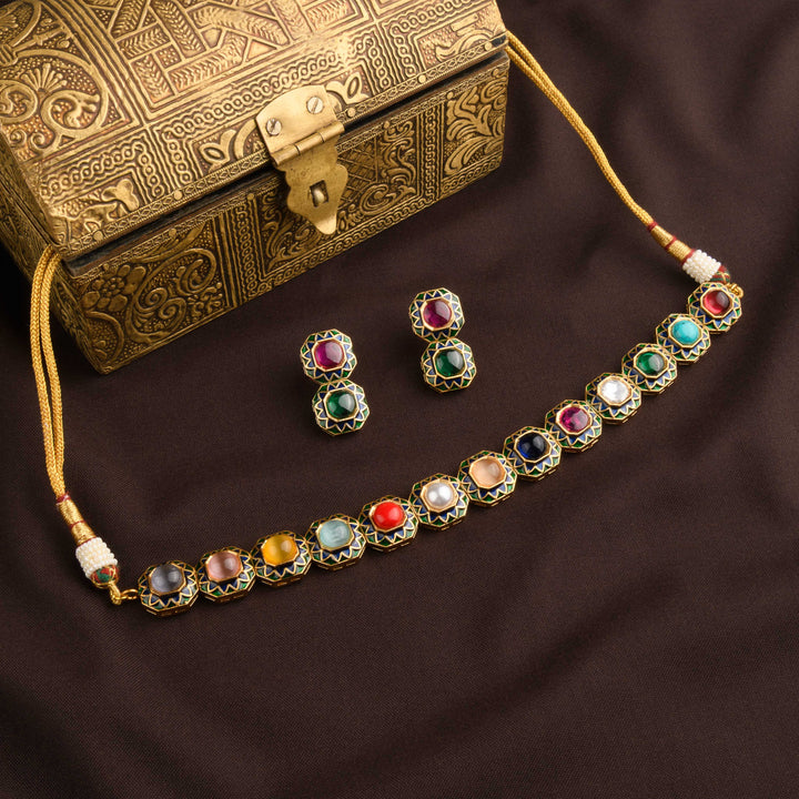 Trisha Multi-Colored Choker Set
