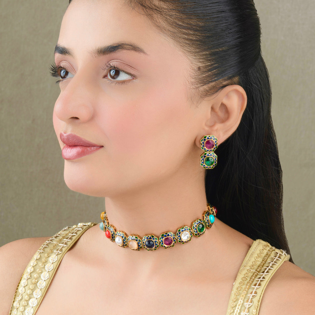 Trisha Multi-Colored Choker Set