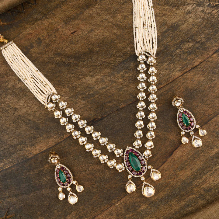 Anisha Polki and Pearl Necklace Set
