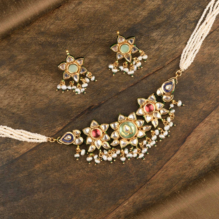 Sitara Fluorite and Ruby Choker Set
