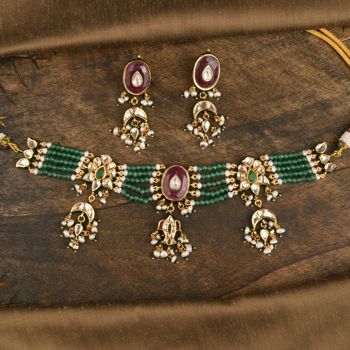 Kainat Emerald and Ruby Choker Set