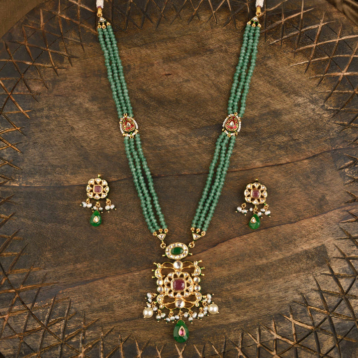 Swarna Emerald and Ruby Necklace Set